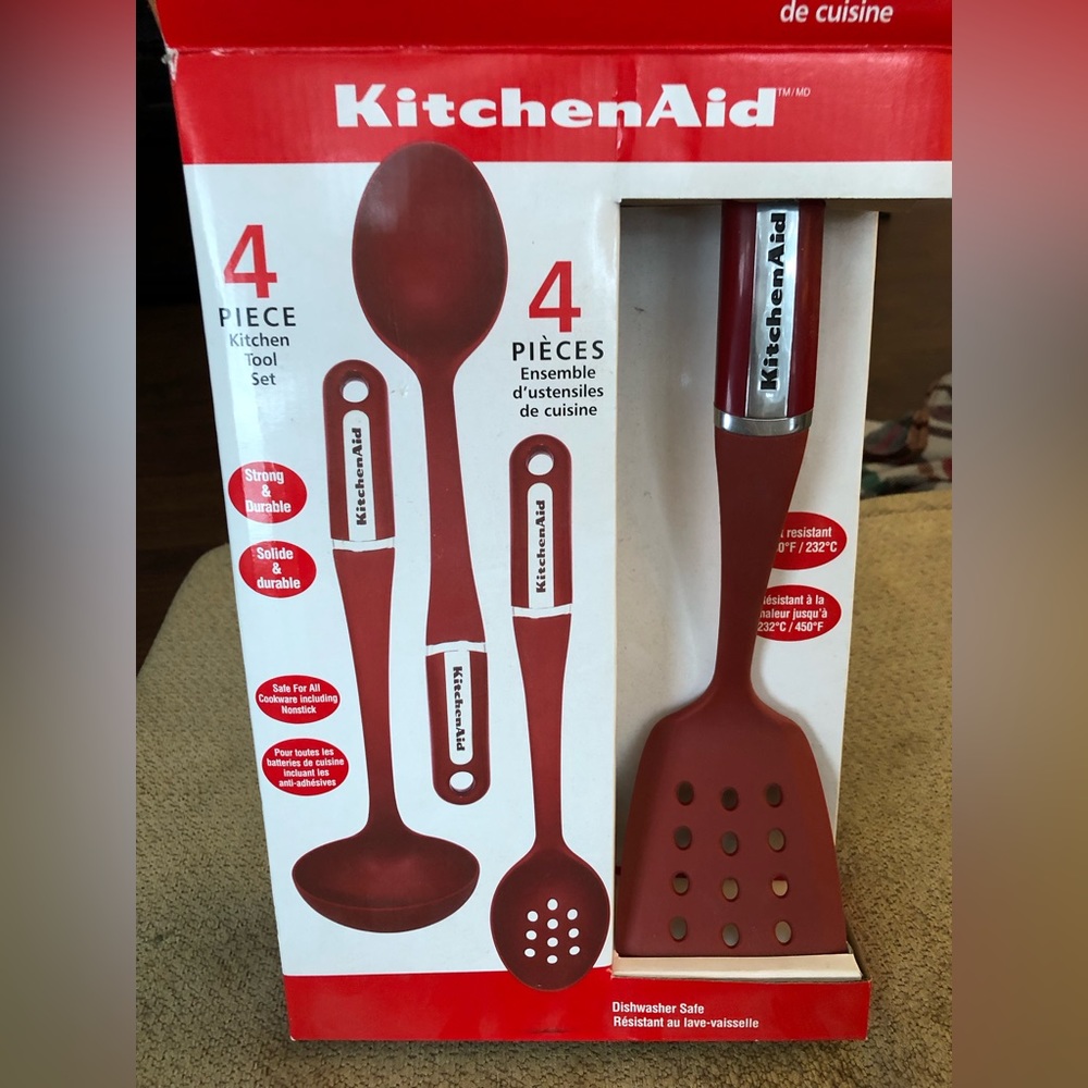 KitchenAid 4 piece kitchen tool set red new in box